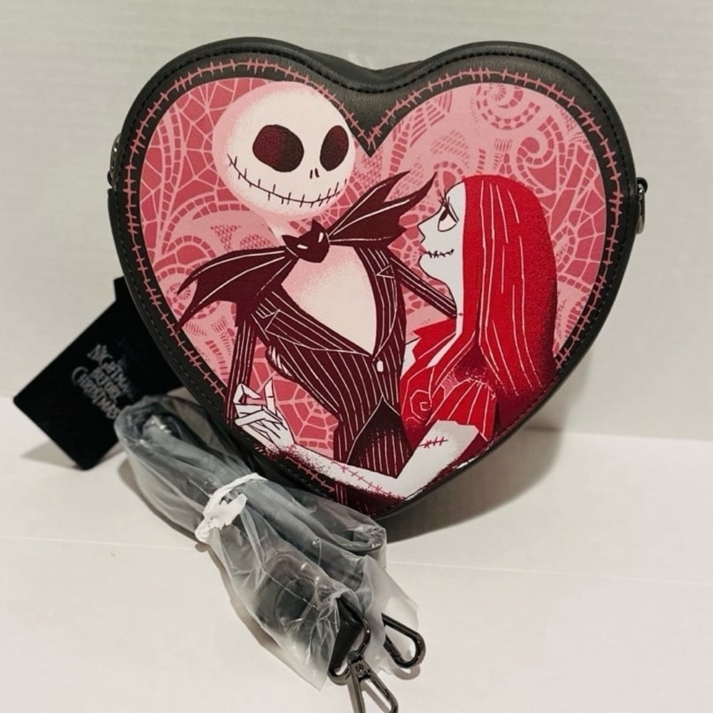 Heart-Shaped Jack And Sally Loungefly Purse